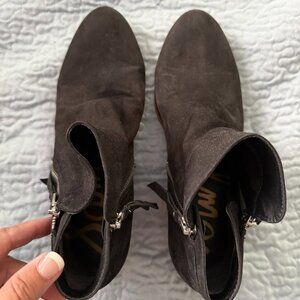 Sam Edelman Leather Black Suede Ankle Boots | Women's 9.5M